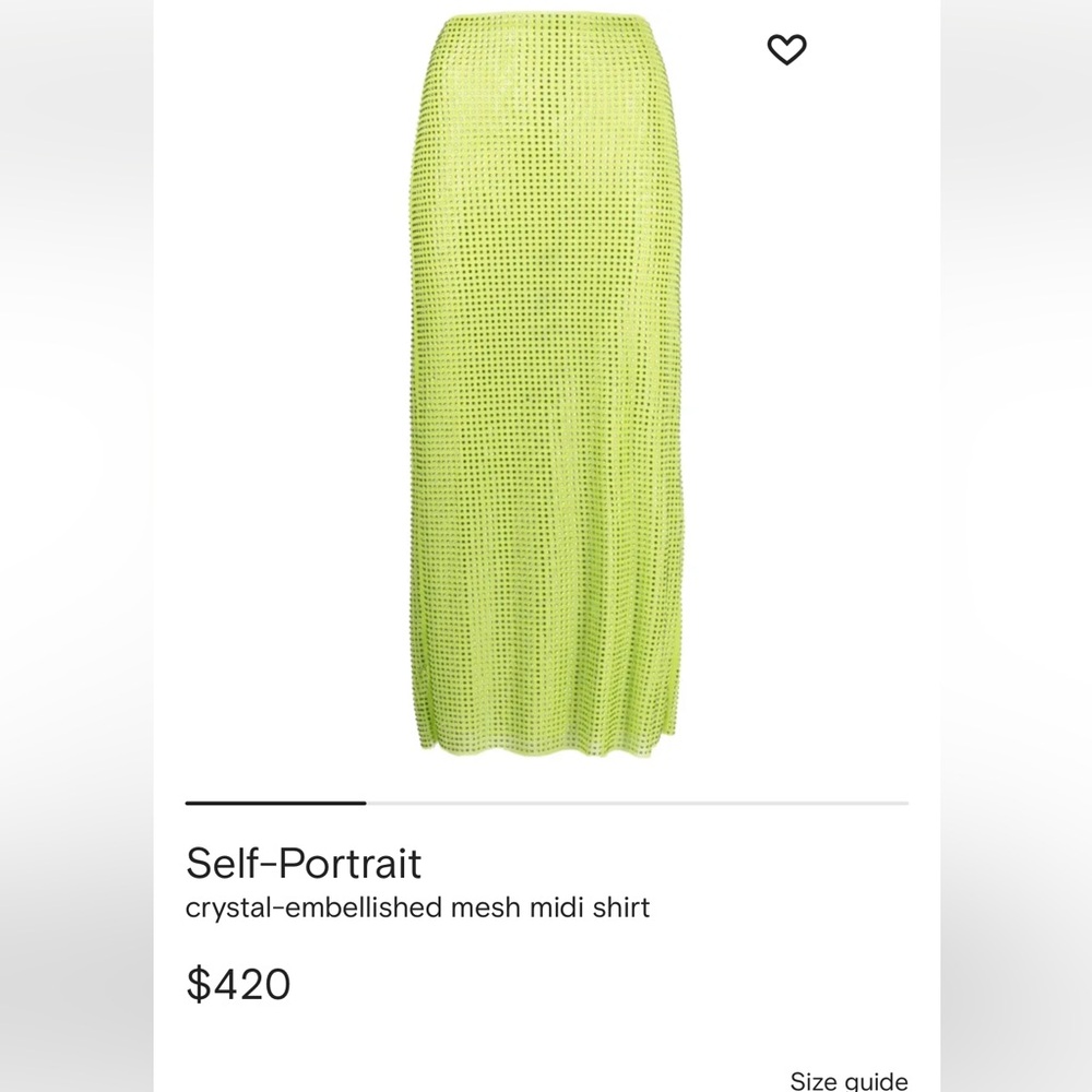 Self-Portrait Neon Lime Crystal-Embellished Mesh Midi Skirt